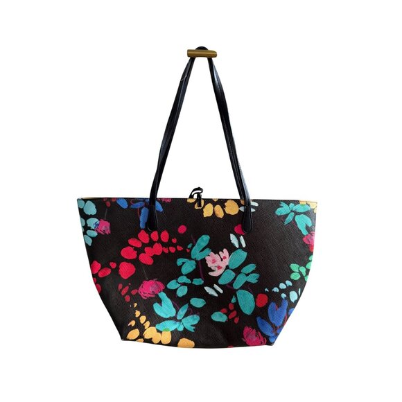 DESIGUAL Multicolor Flora Fauna Reversible Large Shoulder Tote Bag - Picture 4 of 7
